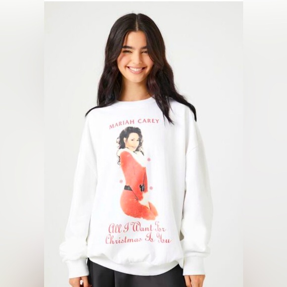 Forever 21 Mariah Carey all I want for Christmas is you pullover S NWT - Picture 1 of 7